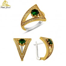 Gümüş Otantik Taşlı Set